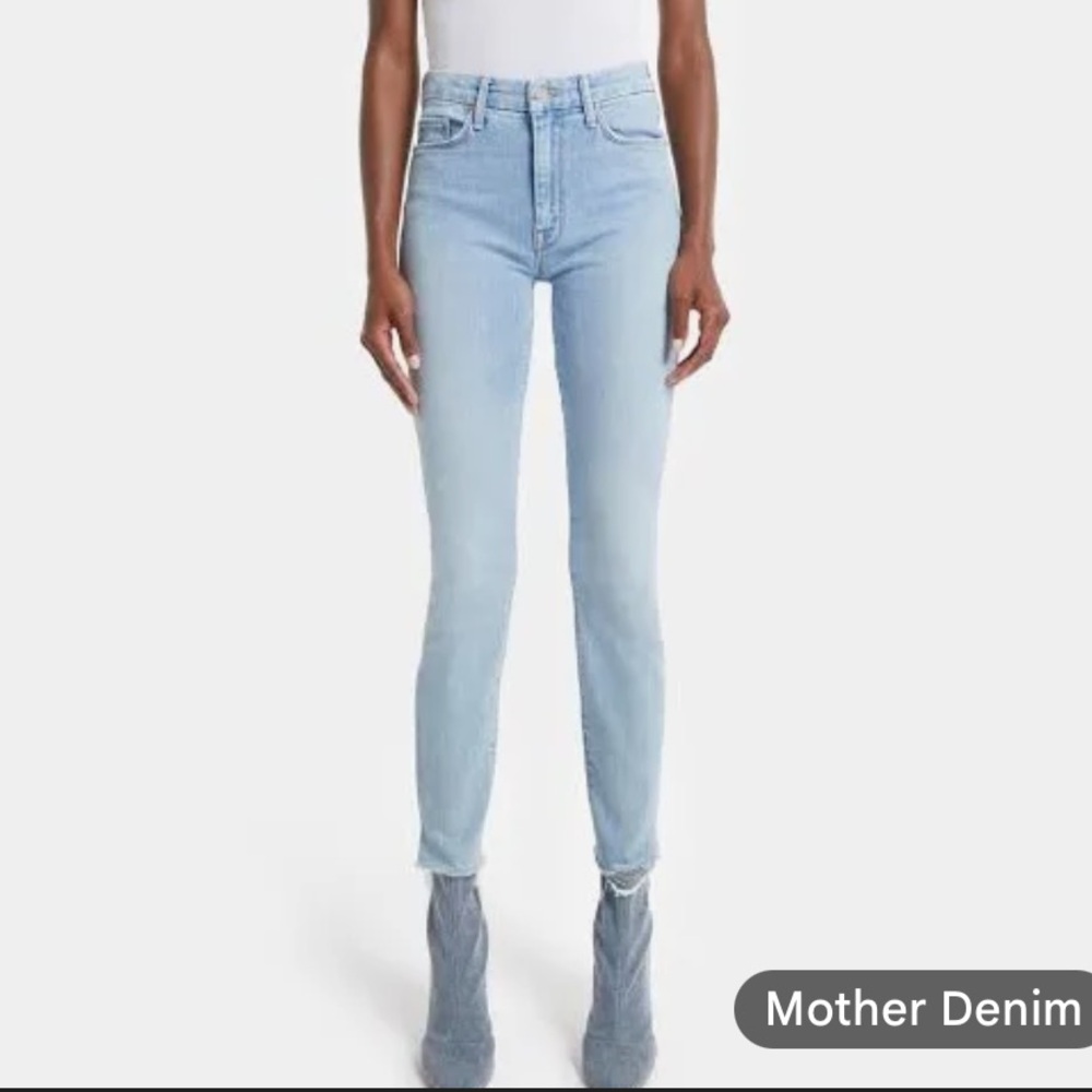 MOTHER Ankle Snippet Jeans - Light Blue (Zapped) Sz29